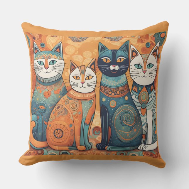 calming cats outdoor pillow (Front)
