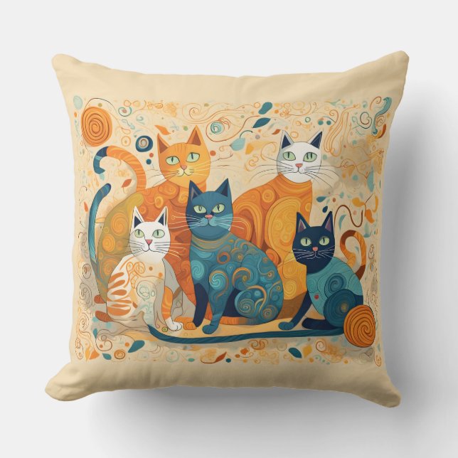 calming cats pillow (Front)