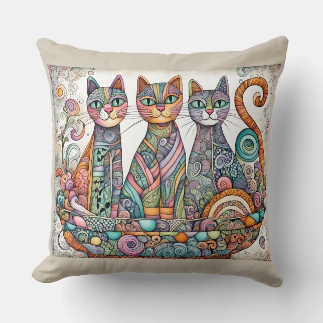 calming cats pillow (Front)