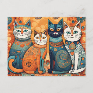 calming cats postcard