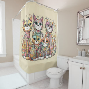 calming cats shower curtain 