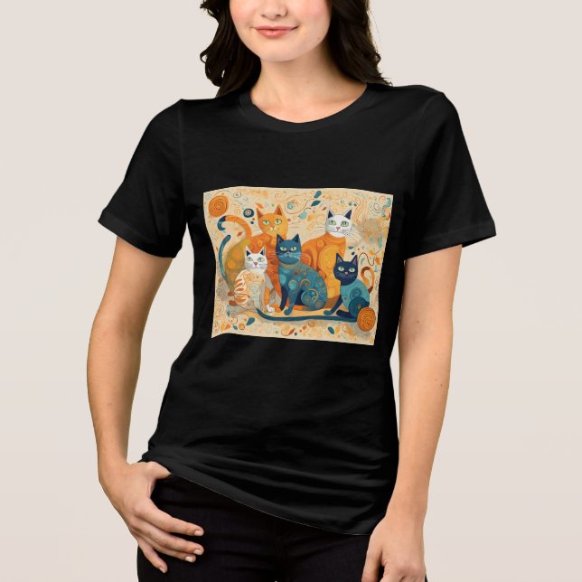calming cats Tri-Blend Shirt (Front)