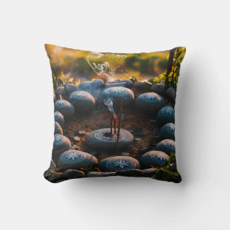 Calming Ceremony: Incense in a Stone Circle Cushion