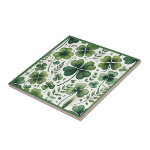 Calming Clovers Ceramic Tile