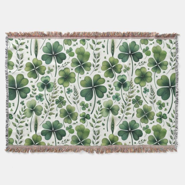 Calming Clovers Throw Blanket (Front)