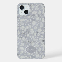 Calming Dusty Blue Floral Phone Case with Roses