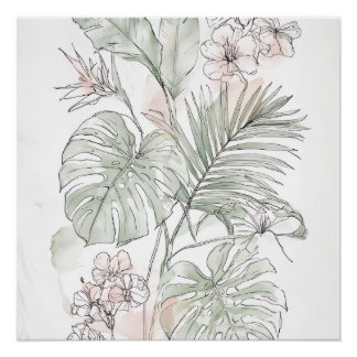 Calming Floral & Leaf Wall Art – Gift for New Home