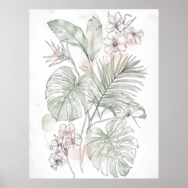 Calming Floral & Leaf Wall Art – Gift for New Home (Front)