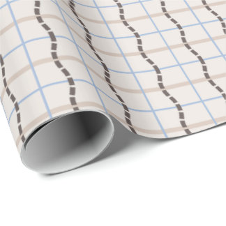 Calming geometric mosaic - blue taupe wrapping paper