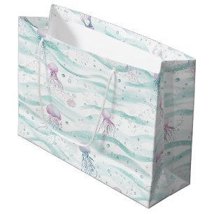 Calming Jellyfish Ocean Pattern Large Gift Bag