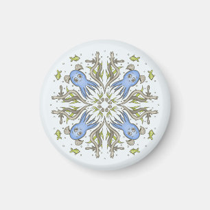 Calming Kawaii Octopus Kaleidoscope - Ocean Dreams Magnet