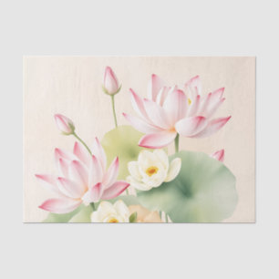 Calming Lotus Flowers in Watercolor Tissue Paper