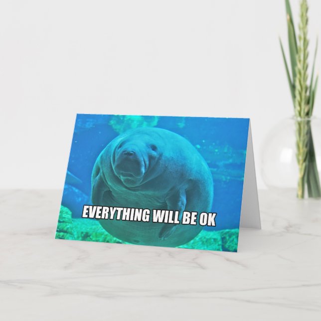 Calming Manatee Greeting Card (Front)