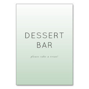 Calming Mint Gradient Dessert Bar Sign Table Number