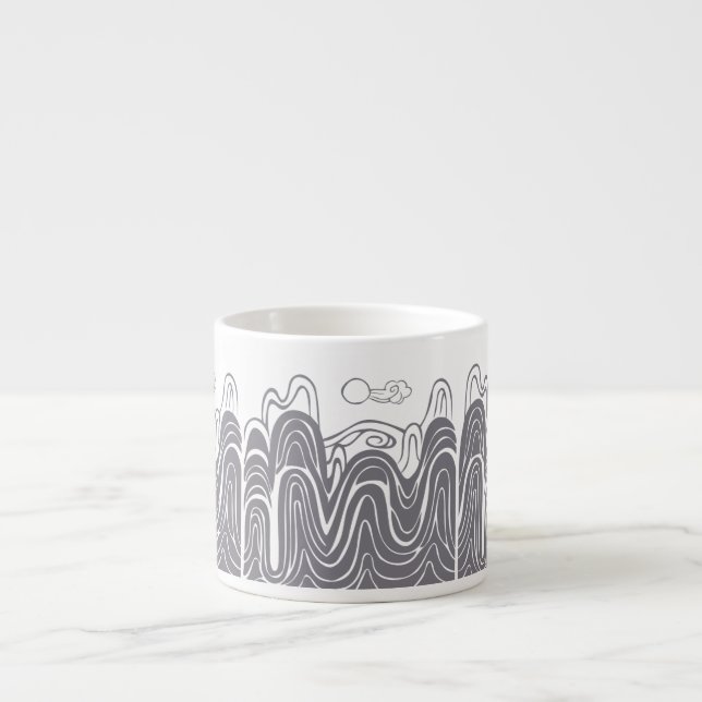 Calming Mountain View Espresso Cup (Front)