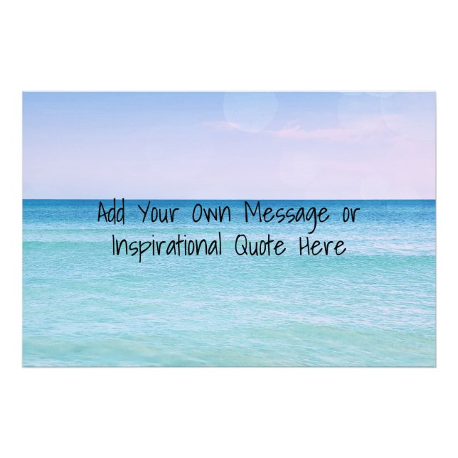 Calming Ocean Waves Retro Tropical Beach Photo Print (Front)