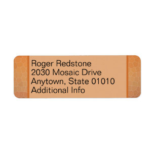 Calming Ombre Gradient Orange Sunset Mosaic Return Address Label