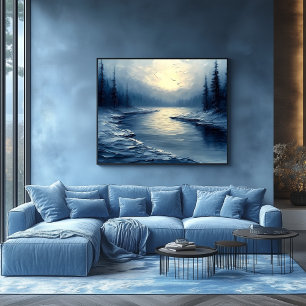 Calming Reflections of Light on a Quiet River Dusk Poster