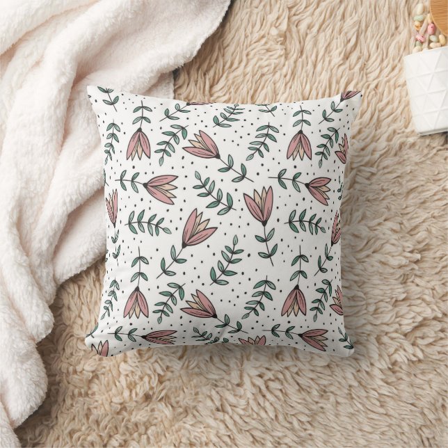 Calming Rose Flowers Floral Throw Pillow  (Blanket)