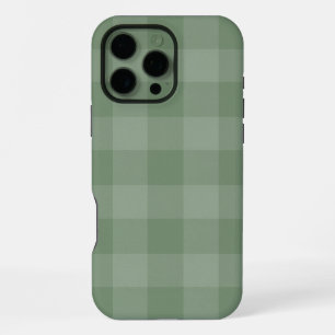 Calming Sage Green Check Minimalist Pattern iPhone 16 Pro Max Case