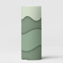 Calming Sage Green Wave Pattern Candle