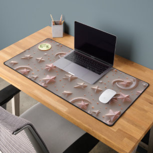 Calming Soft Beige Blush Celestial Moon Desk Mat