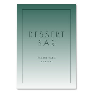 Calming Teal Minimalist Dessert Bar Sign Table Number