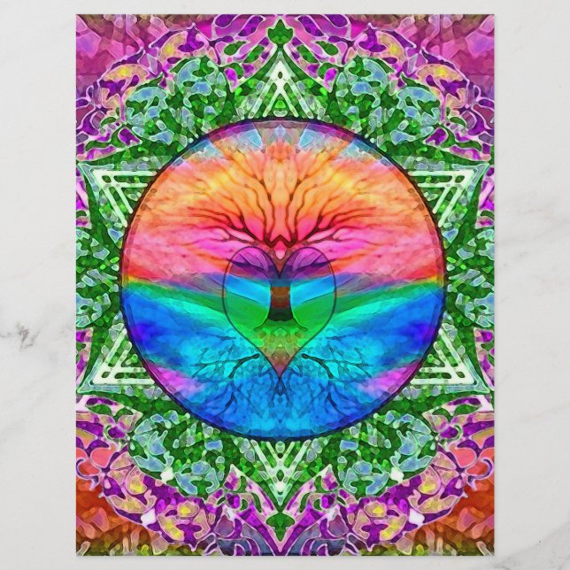 Calming Tree of Life in Rainbow Colours (Front)