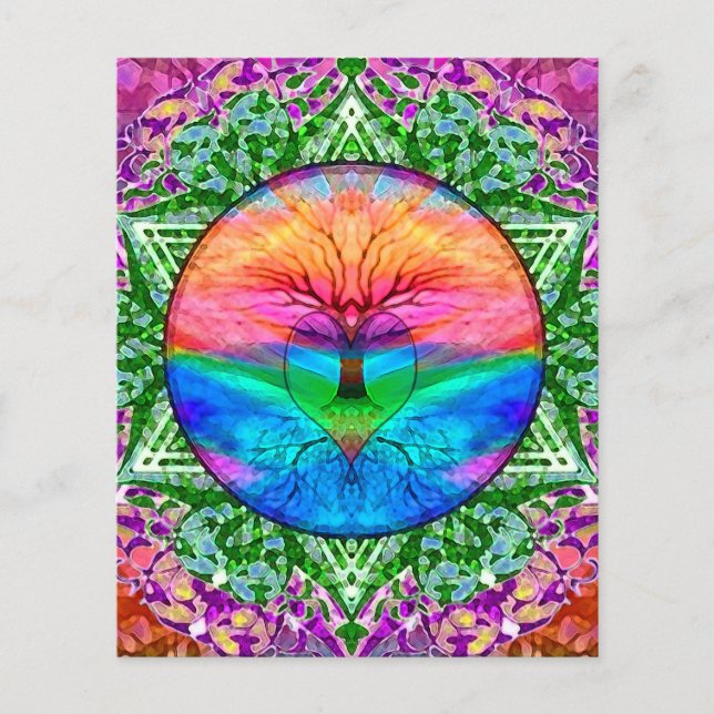 Calming Tree of Life in Rainbow Colours Flyer (Front)