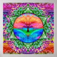 Calming Tree of Life in Rainbow Colours