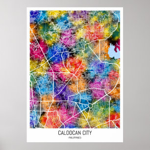Caloocan Philippines City Map Poster