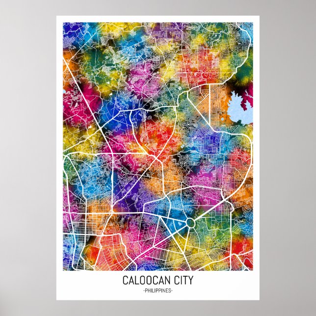 Caloocan Philippines City Map Poster (Front)