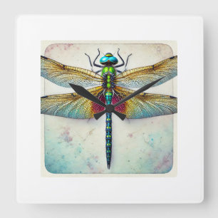 Calophlebia Dragonfly 050824IREF242 - Watercolor Square Wall Clock