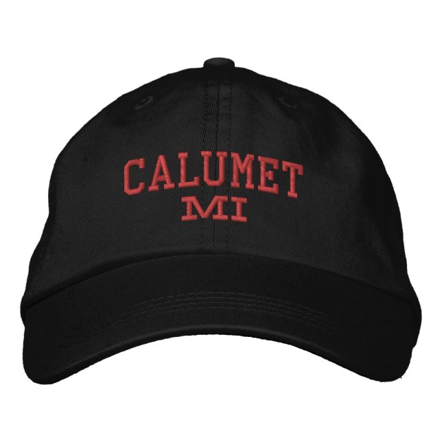Calumet Michigan Embroidered Baseball Hat (Front)
