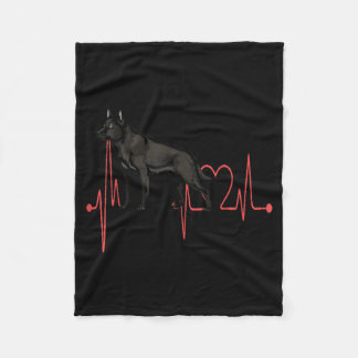 Calupoh Dog Heartbeat Ekg Funny Mexican Wolf-Dog Fleece Blanket