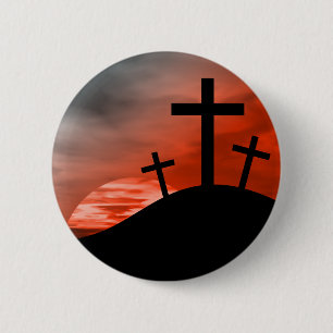 Calvary 6 Cm Round Badge