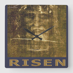 Calvary cross square wall clock