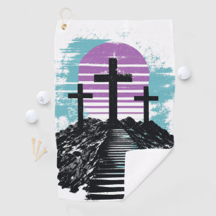 Calvary Golgotha it is finished Modern Christian Golf Towel
