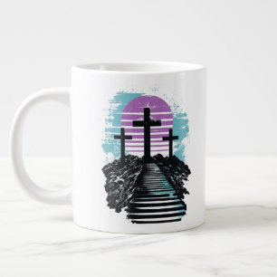Calvary Golgotha it is finished Modern Christian Large Coffee Mug
