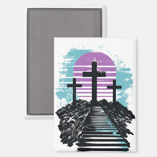 Calvary Golgotha it is finished Modern Christian Magnet