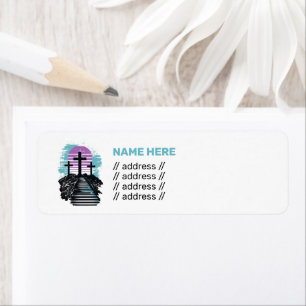 Calvary Golgotha it is finished Modern Christian Return Address Label