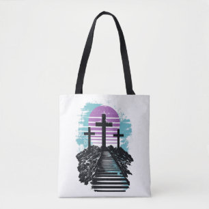 Calvary Golgotha it is finished Modern Christian Tote Bag
