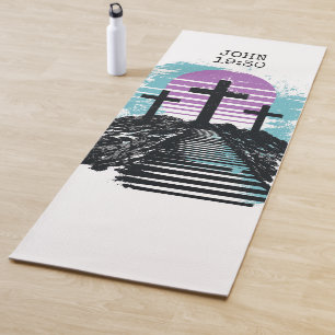 Calvary Golgotha it is finished Modern Christian Yoga Mat