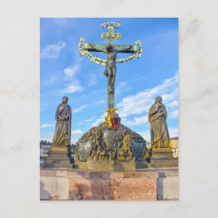 Calvary Sculpture, Charles Bridge, Prague Postcard