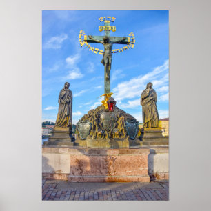 Calvary Sculpture, Charles Bridge, Prague Poster