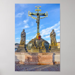 Calvary Sculpture, Charles Bridge, Prague Poster