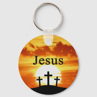 Calvary sunrise Jesus keychain