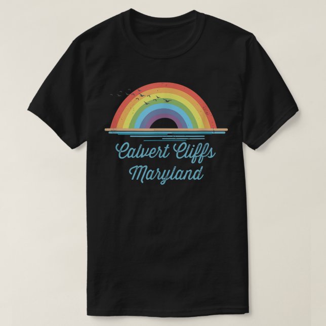 Calvert Cliffs Maryland Souvenir Graphic  T-Shirt (Design Front)
