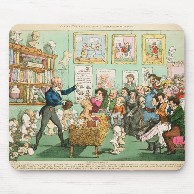 Calves' Heads and Brains; a Phrenological Mouse Pad (Front)