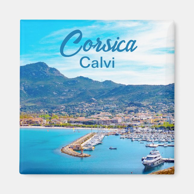 Calvi Port in Corsica France Souvenir Magnet (Front)